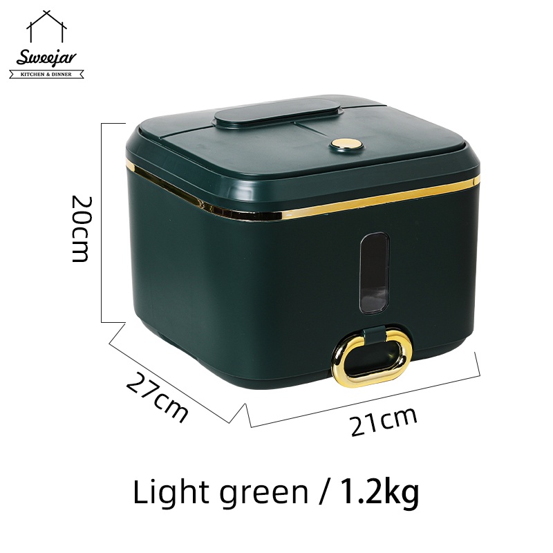 Hộp Đựng Gạo 10KG Có Cốc Đong Và Con Lăn Chống Ẩm Tiện Dụng