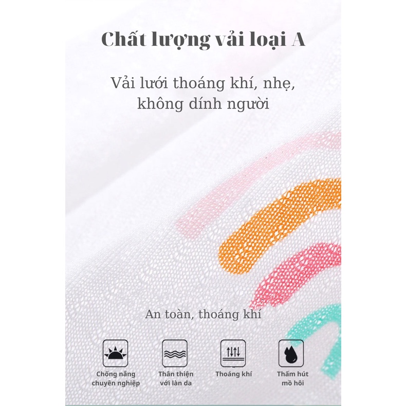 15 - 52kg  Áo chống nắng cotton xước, sợi tre họa tiết cho bé trai, bé gái hãng MDK