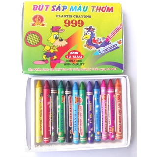 Hộp 12 bút sáp màu thơm plastis crayons 999