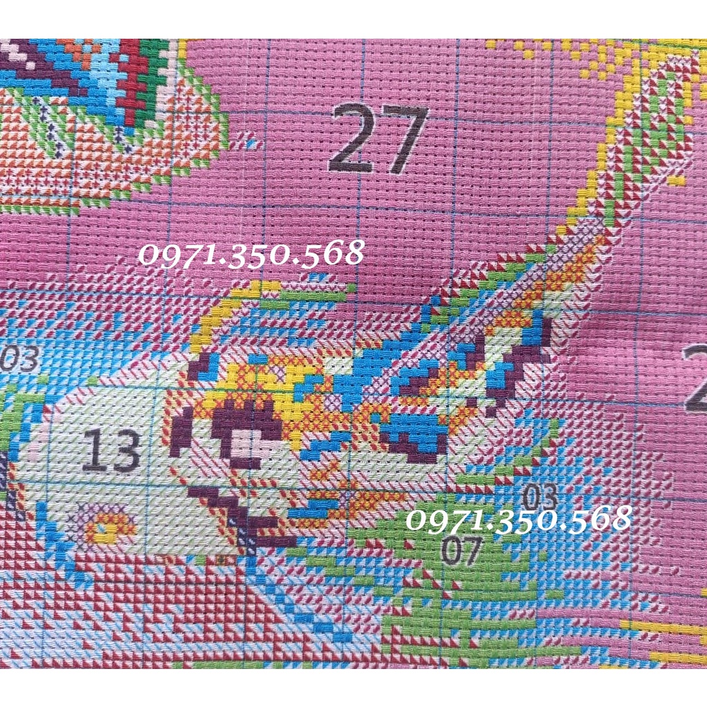 Tranh thêu chữ thập Cá chép dưới trăng AA2013 I 50x92cm