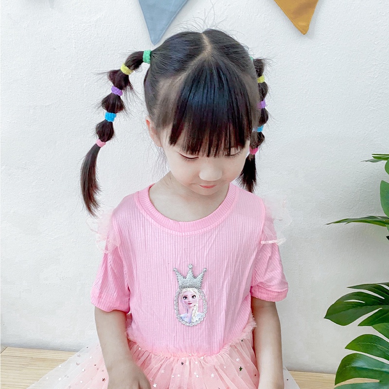 Bộ 100 Dây Thun Cột Tóc Nhiều Màu Sắc Dễ Thương