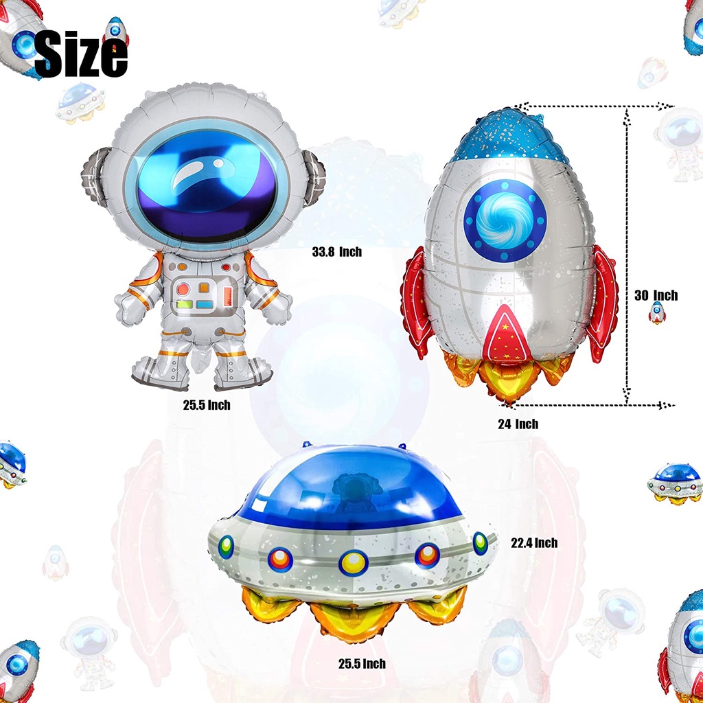 Bong bóng nhôm hình phi hành gia bay UFO 3D