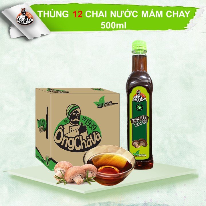 Thùng 12 Chai Nước Mắm Chay ÔNG CHÀ VÀ 500ml