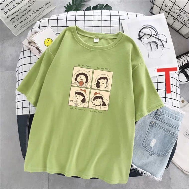 [FREESHIP ĐƠN TỪ 50K] Áo phông bốn ô vuông cô gái DTR0320