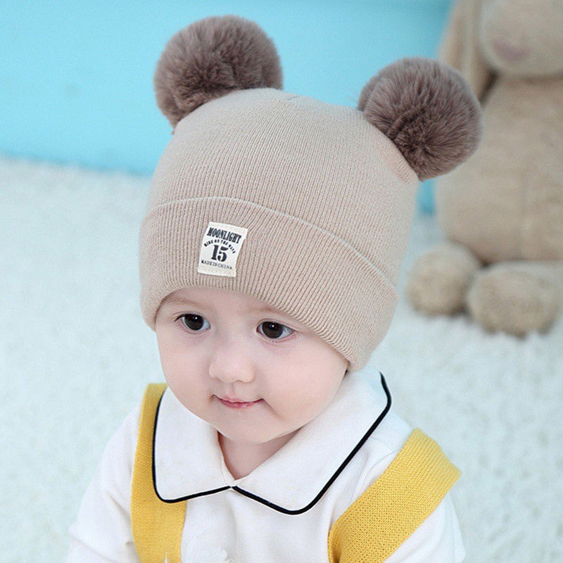 Mũ beanie Đan Họa Tiết Hoạt Hình Giữ Ấm Mùa Đông Cho Bé Trai Gái