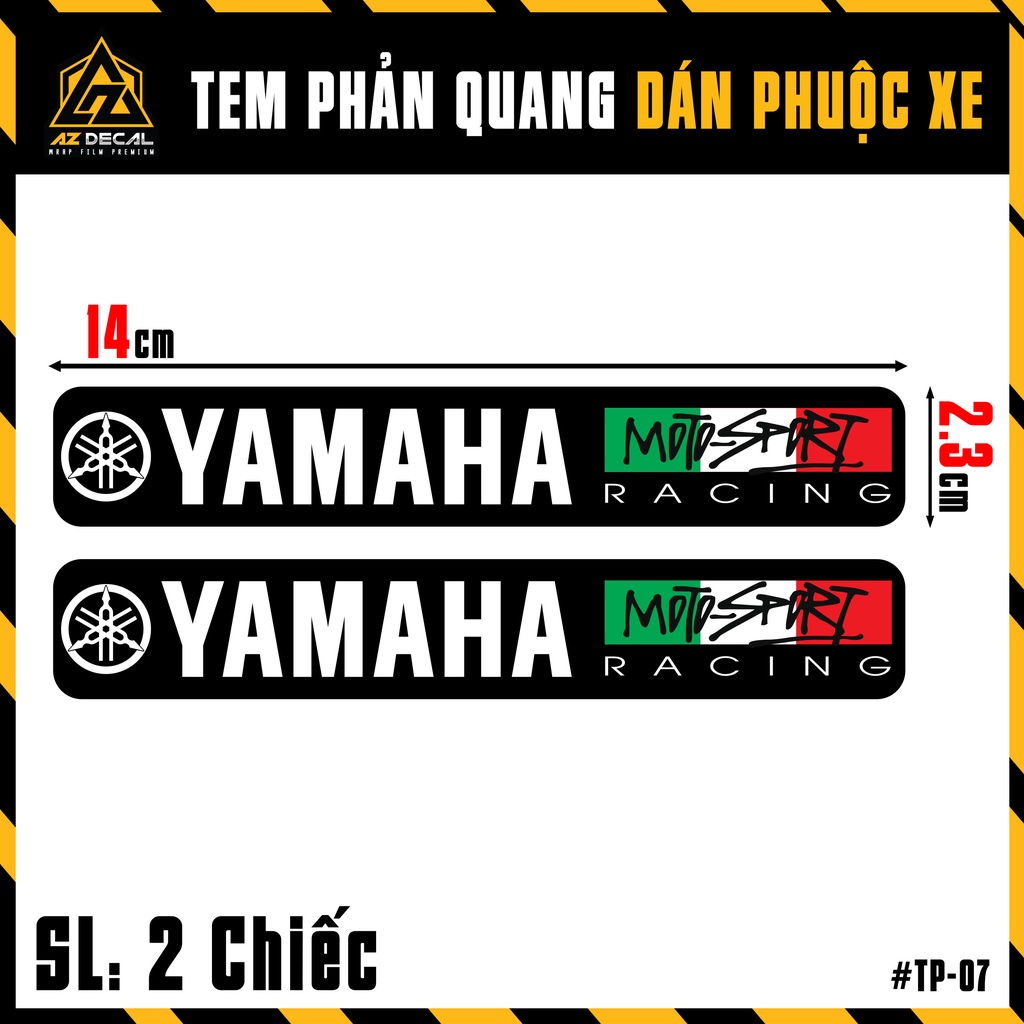 Tem Dán Phuộc Trước Yamaha Moto Sport Racing | TP07 | Decal Phản Quang, Chống Nước, Bám Dính Tốt