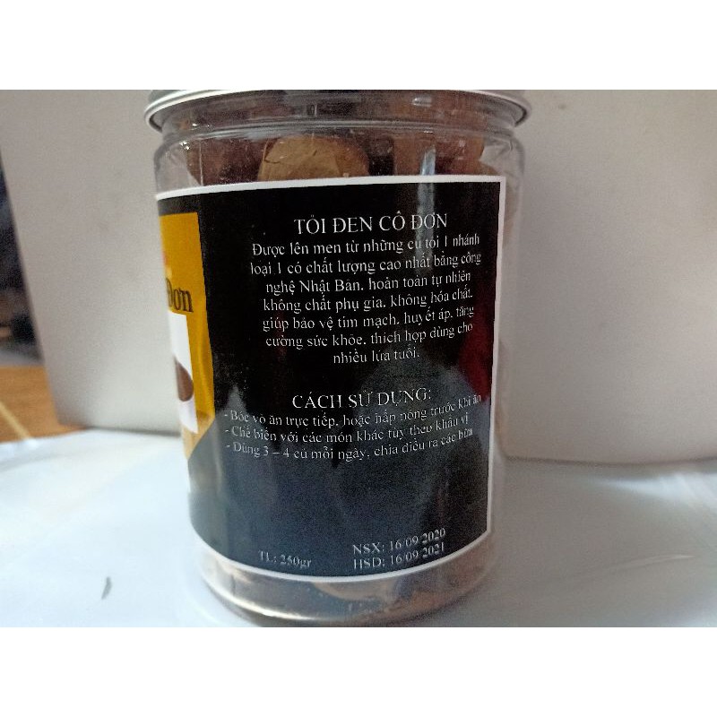 TỎI ĐEN CÔ ĐƠN 250G/HỘP CỦ NHỠ THƠM DẺO