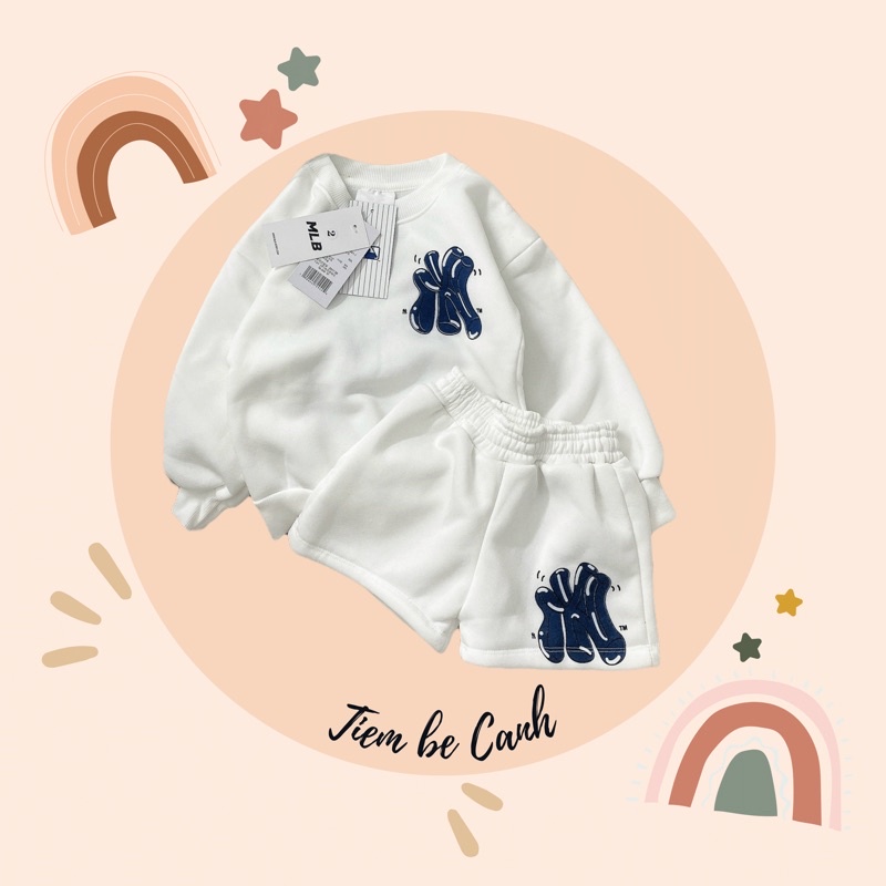 Set bộ nỉ quần ngố Ny cho bé trai -bé gái
