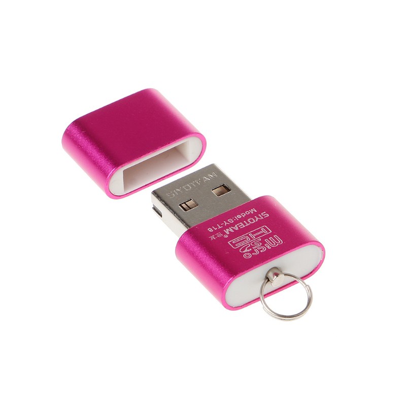 Utake Portable Mini Aluminum Alloy USB 2.0 A Micro SD TF Memory Card Reader Adapter