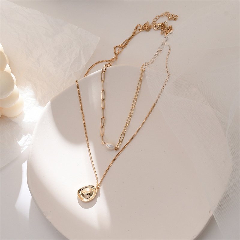 Vòng Cổ Hai Lớp Đính Hạt Ngọc Trai Phong Cách Thời Trang Mới 2022 F667