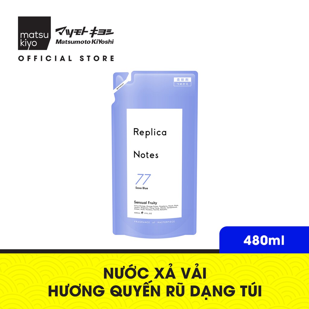 [Mã BMBAU50 giảm 7% đơn 99K] Nước xả vải Matsukiyo Replica Notes dạng túi 480ml hương quyến rũ