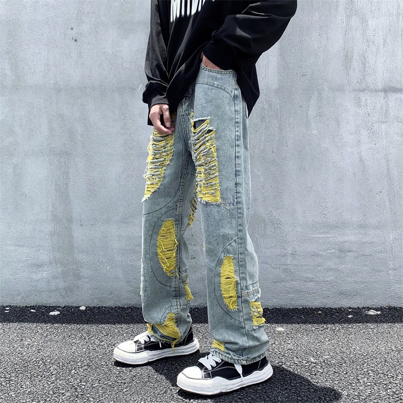 Quần Jeans Nam Dài Dáng Rộng Thời Trang Phong Cách Đường Phố