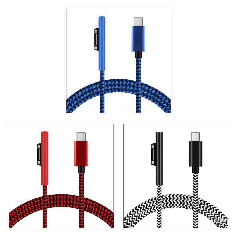 Dây cáp sạc nhanh cổng USB type C 15v 3A Pd dài 1.8m cho microsoft- surface pro 3 4 5 6 7