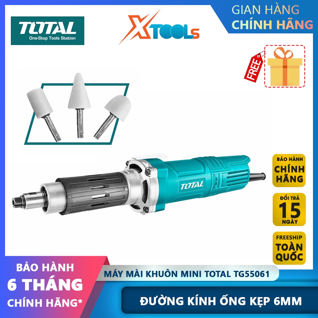 Máy mài khuôn TOTAL TG55061 550W, kích thước cốt mài 6mm dùng đánh bóng bề mặt, gờ nhám gỗ, thép [CHÍNH HÃNG][XTOOLS]