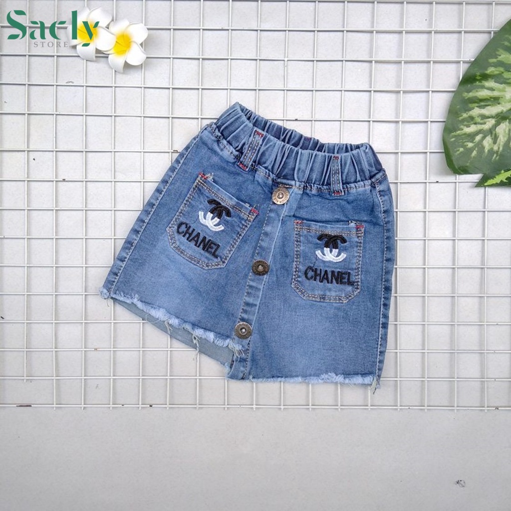Váy jeans bé gái từ 15kg -25kg với thiết kế quần bên trong