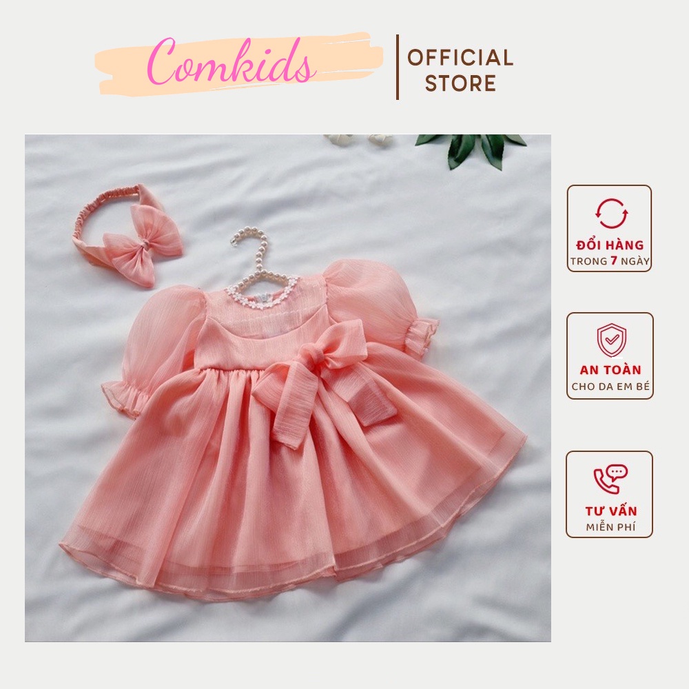 Váy Công Chúa Tơ Cam Váy Bé Gái, Đầm Công Chúa , Váy Trẻ Em Từ 4 đến 28kg