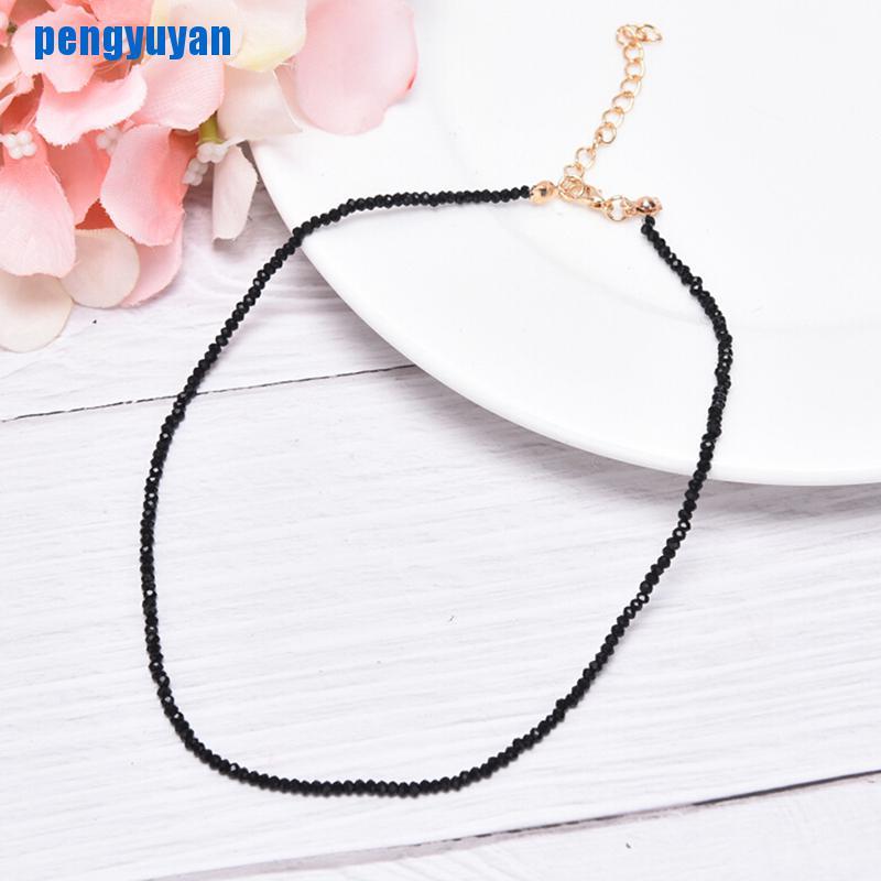 (Hàng Mới Về) Vòng Cổ Choker Đính Đá Pha Lê Đen Quyến Rũ