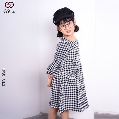 Đầm tay lỡ 0361 G9moza với chất liệu Nhung tăm tạo nên phong cách Đến trường, đi chơi Xinh xắn, đáng yêu