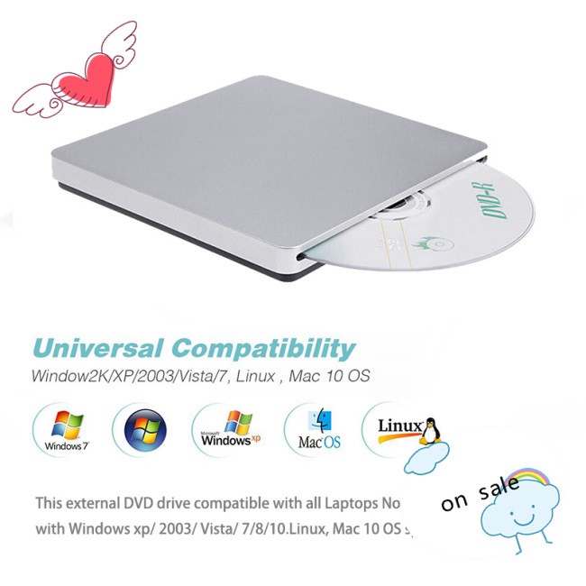 DVD Ổ Đĩa Cd Ngoài Usb Cho Apple Macbook Air Pro