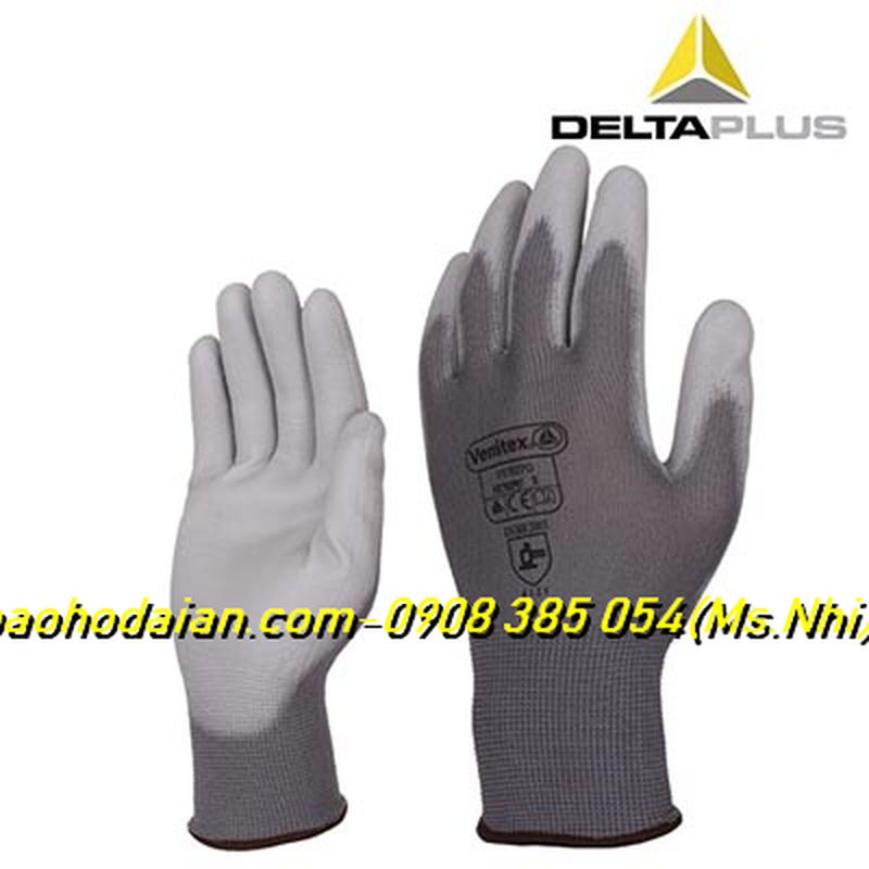 Găng tay bảo hộ đa năng phủ PU chống dầu DELTAPLUS VE702PG
