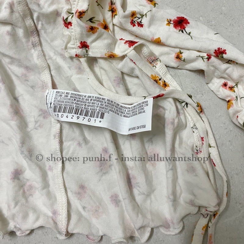 Áo hoa cột dây Floral Top F21 VNXK