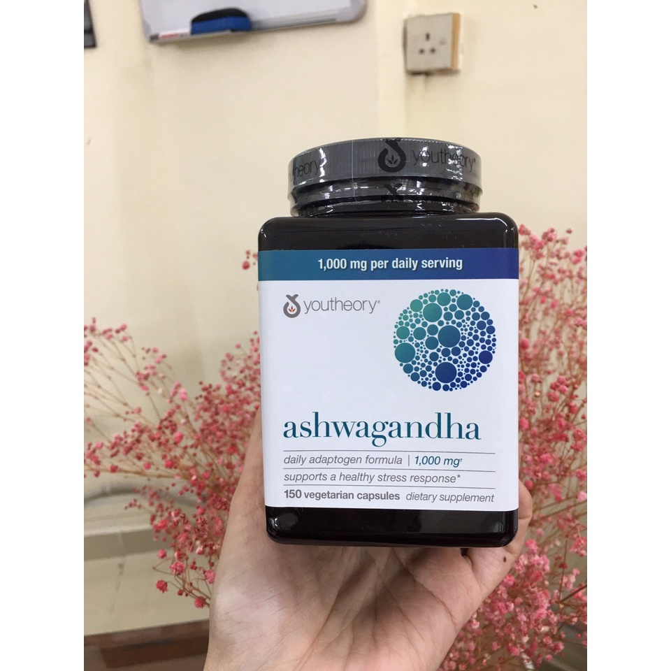 [Bill Mỹ 2025]Viên uống nhân sâm Ấn Độ giảm căng thẳng Youtheory Ashwagandha 1000mg 150 viên