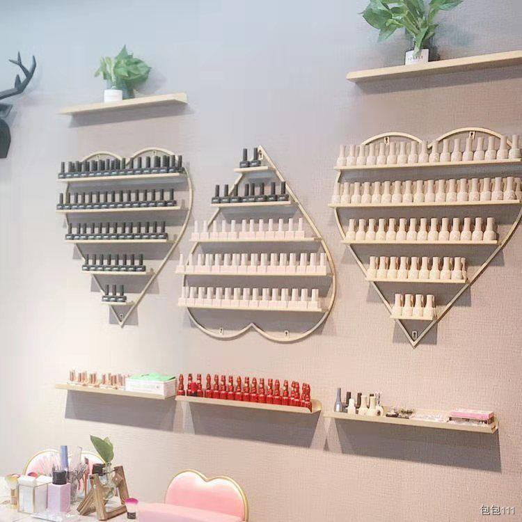 Manicure Shop Shelves Nail Polish Rack Art Kệ treo tường Giá sơn móng tay Cửa hàng mỹ phẩm