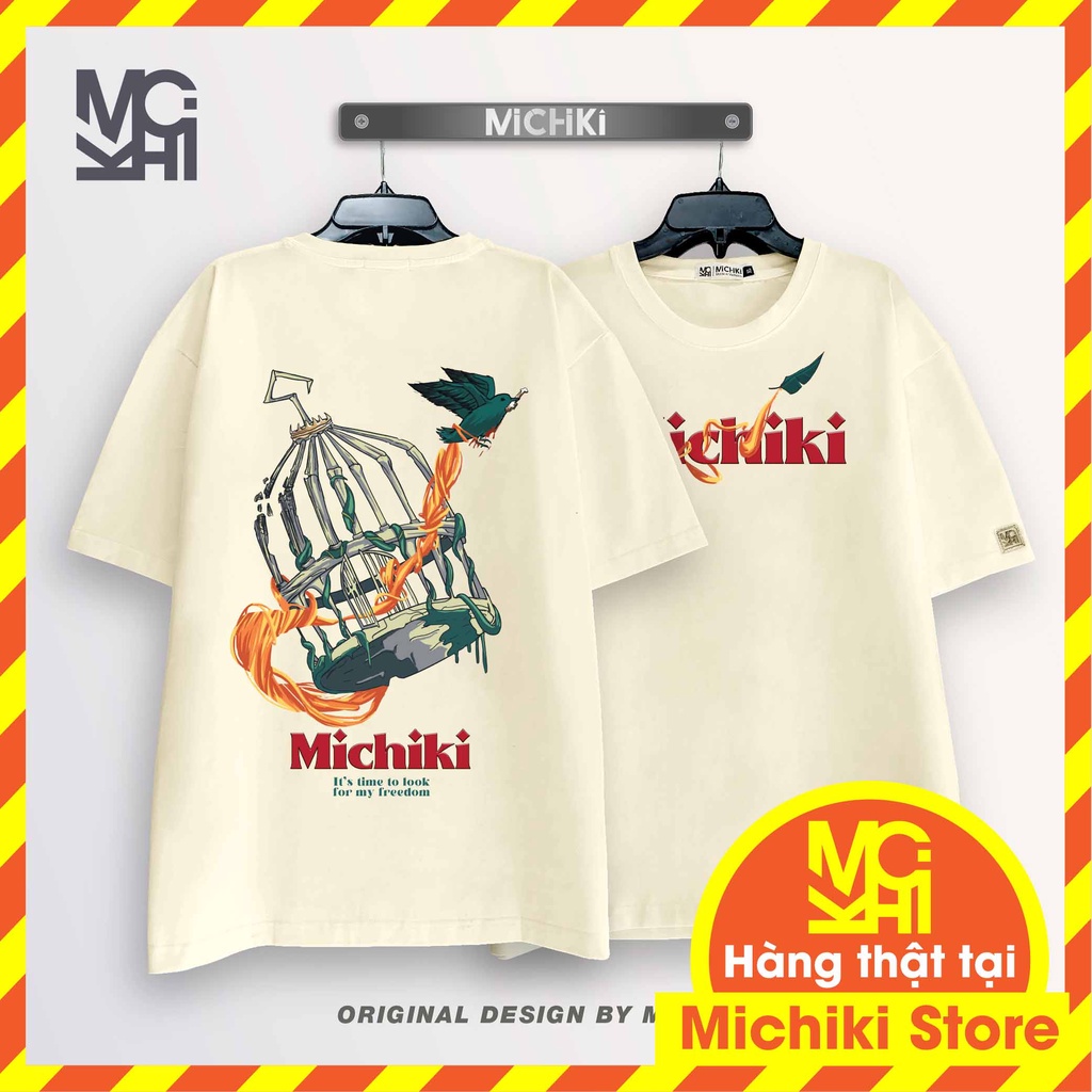 Áo thun tay lỡ Bird Cage Michiki unisex nam nữ - Hàng thiết kế cao cấp