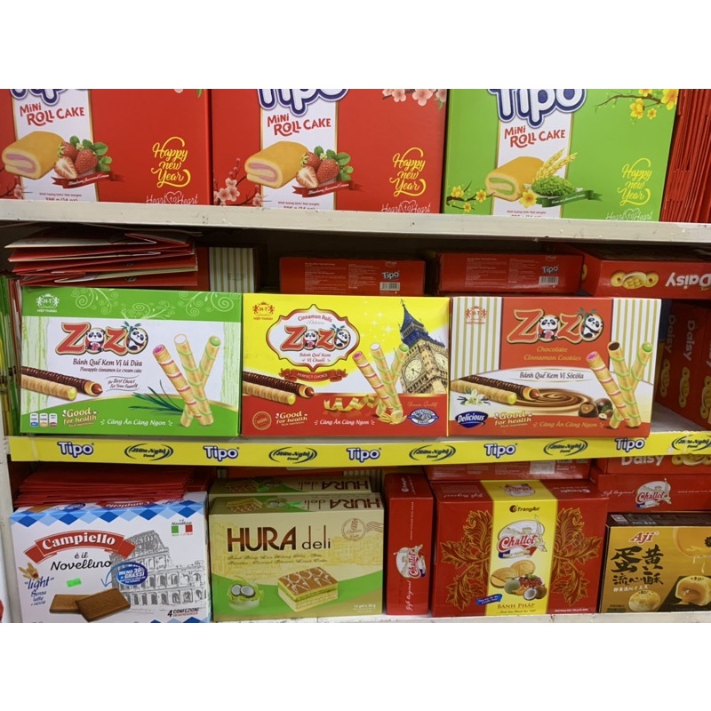 Bánh Quế Kem ZoZo Hiệp Thành Có Túi Sách Hộp 400g Đủ Vị