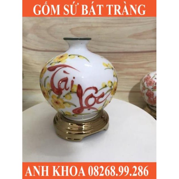 Bình hút tài lộc mini gốm thủ công  Bát Tràng - Gốm sứ Bát Tràng Anh Khoa