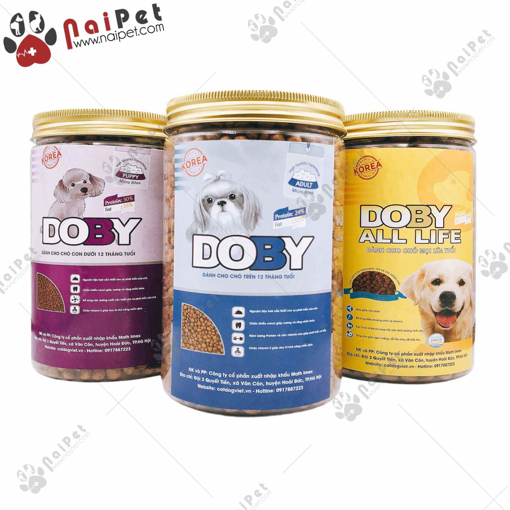 Thức Ăn Hạt Cho Chó Trưởng Thành Doby Adult Hàn Quốc 1kg