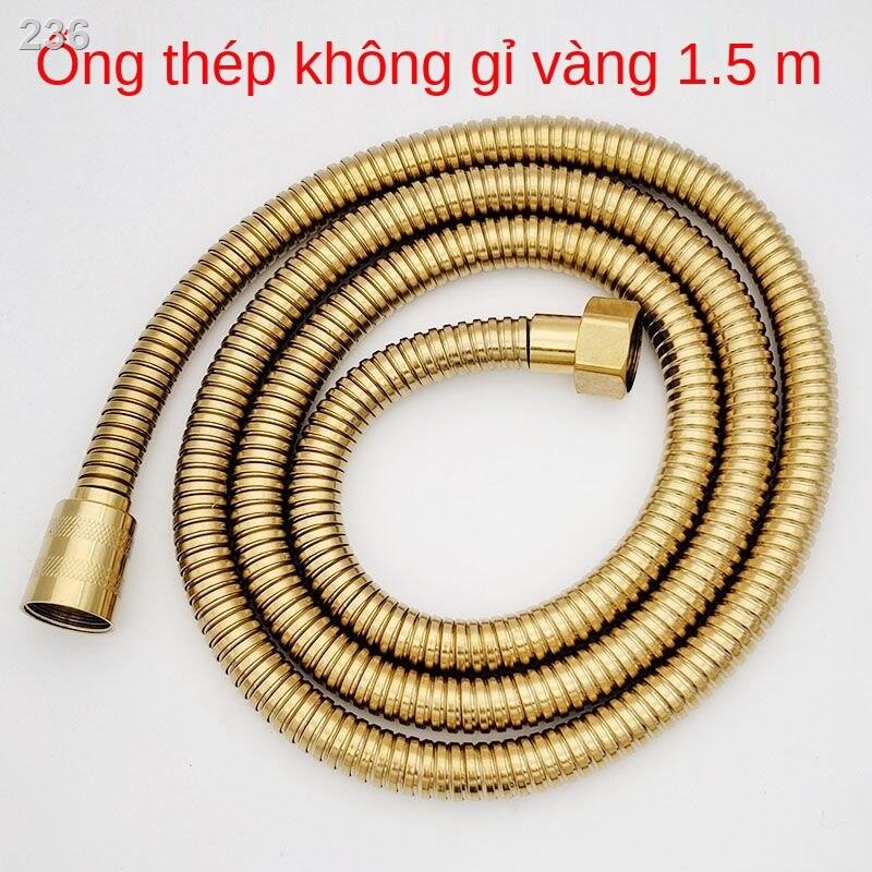 【HOT】Sen vòi inox vàng cầm tay mưa chống cháy nổ ống nước tắm nối