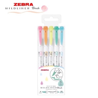 Bút đánh dấu Zebra Mildliner Brush (set 5 cây)