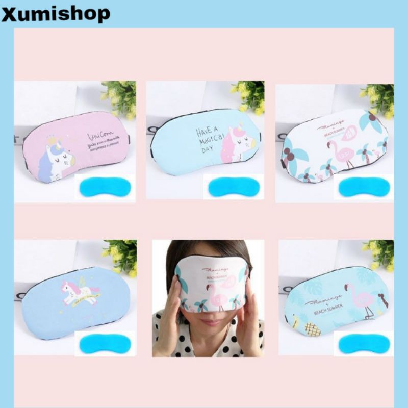 BỘ BỊT MẮT HÌNH THÚ CƯNG ĐI NGỦ CÓ TÚI NƯỚC