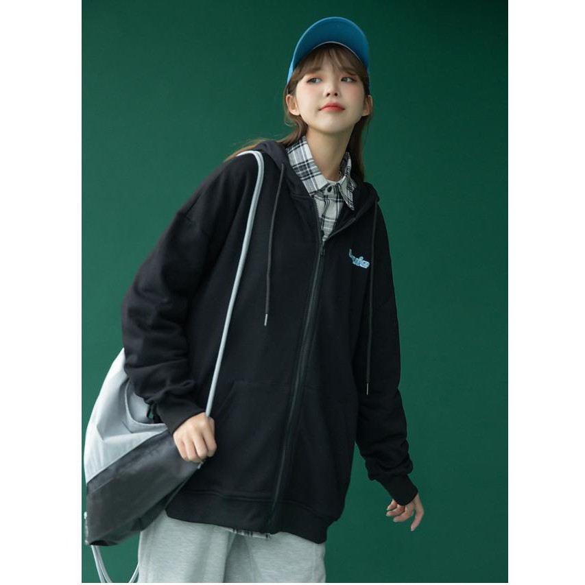 XẢ HÀNG Áo khoác hoodie nữ form rộng có dây kéo 4YOUNG FASHION ubui