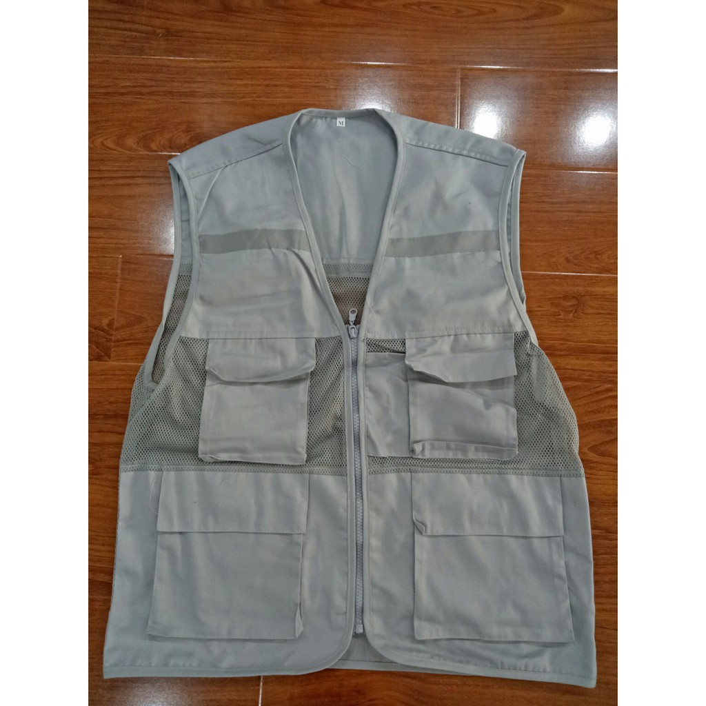 Áo ghi lê kaki phối lưới 1 kéo, 3 kéo - hình thật