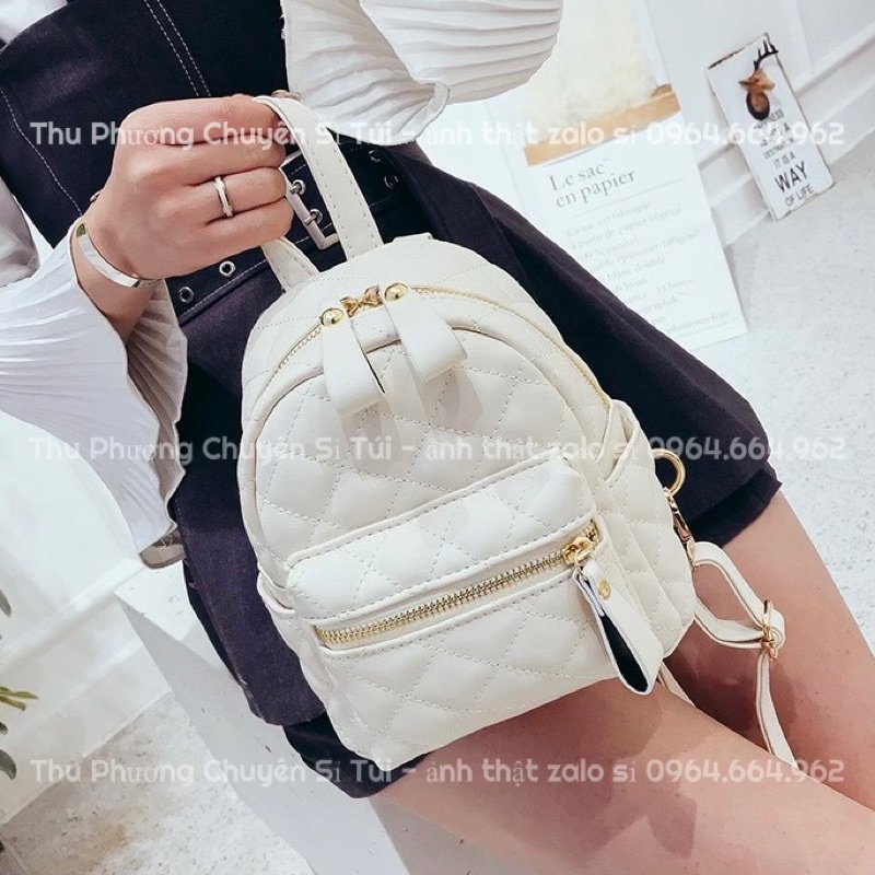 [GIÁ SỈ] Balo mini nữ, Balo trần ô chéo hàng loại 1, chất da trơn mịn cao cấp