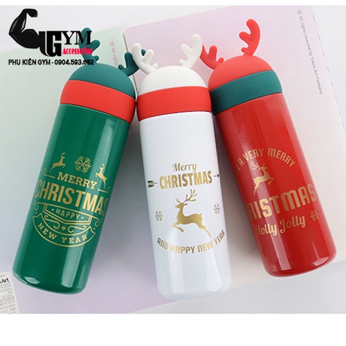 Bình giữ nhiệt Cao Cấp, bình giữ nhiệt Giáng Sinh Noel Merry Christmas 330ml
