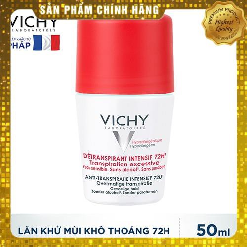 Lăn khô thoáng vùng da dưới cánh tay 72h Vichy Détranspirant Intensif 50ml