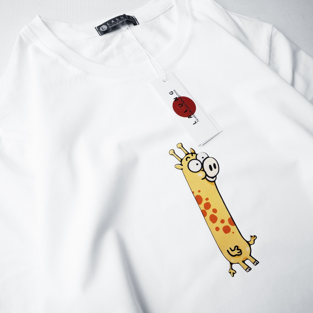 Áo Phông Cotton Unisex Hoạ Tiết Hươu Cute