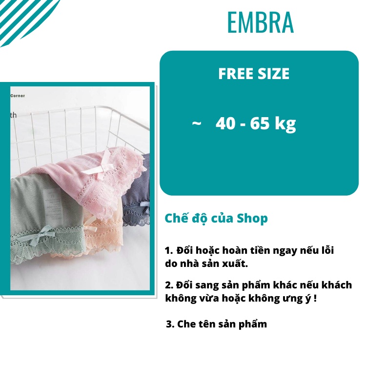 Quần lót nữ EMBRA sexy vải ren tàng hình cao cấp  EBQL16