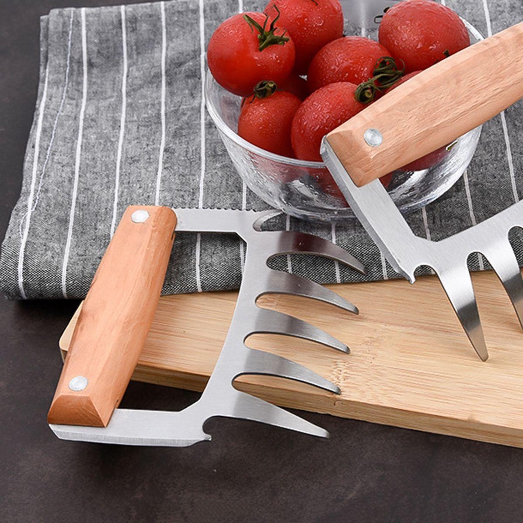 AUGUSTINA Dụng Cụ Nướng Thịt Bbq Đa Năng Với Tay Cầm Bằng Gỗ Tiện Dụng