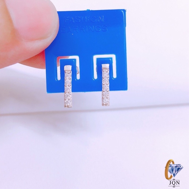 Bông tai nữ bạc đẹp dạng thanh chất liệu bạc chuẩn sáng đẹp bền màu/ Trang sức bạc JQN uy tín, chất lượng