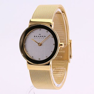 Đồng hồ nữ skagen freja silver dial gold-plated mesh 358sggd
