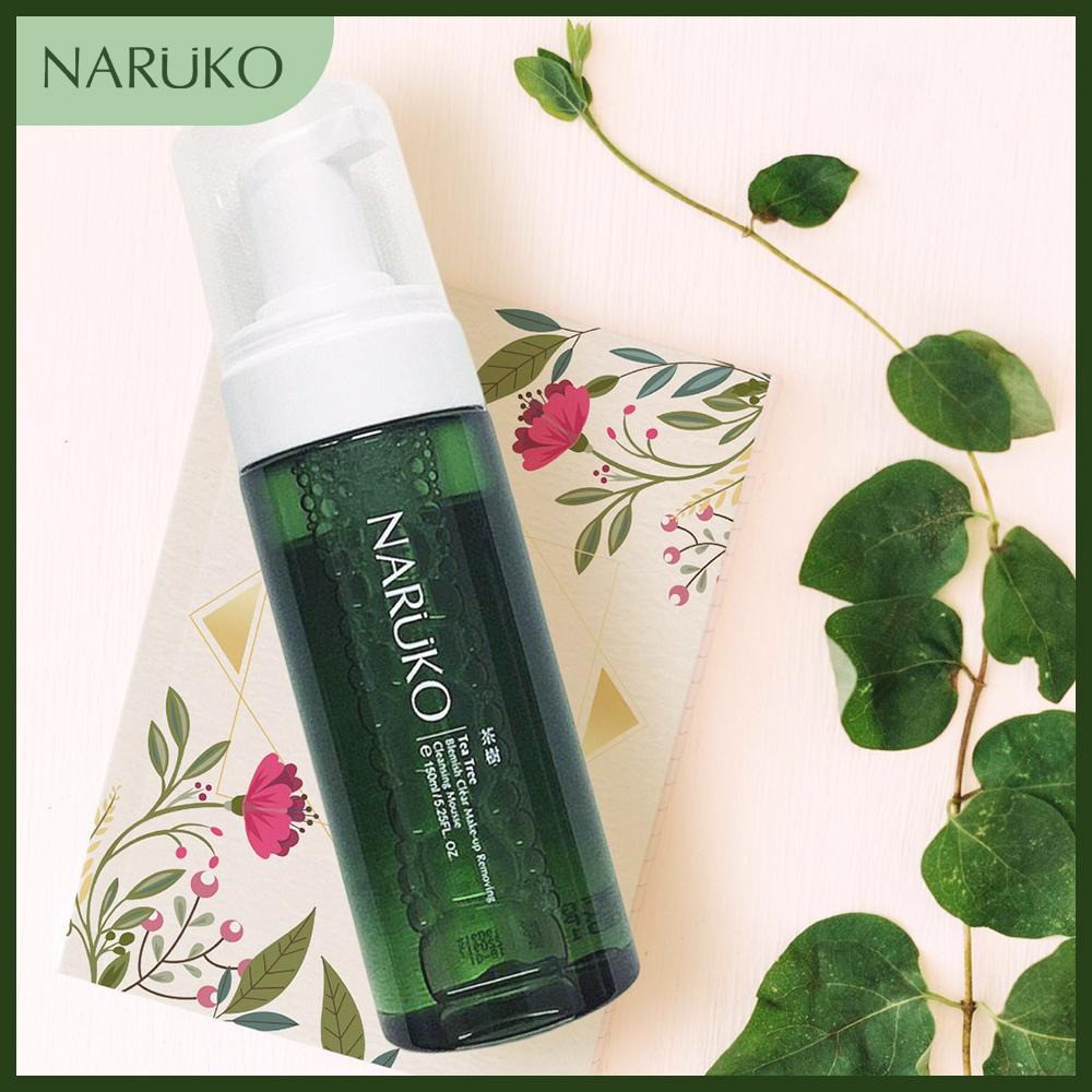 Tẩy Trang Dạng Bọt Naruko Tea Tree Blemish Clear Make-up Removing Cleansing Mousse 150ml