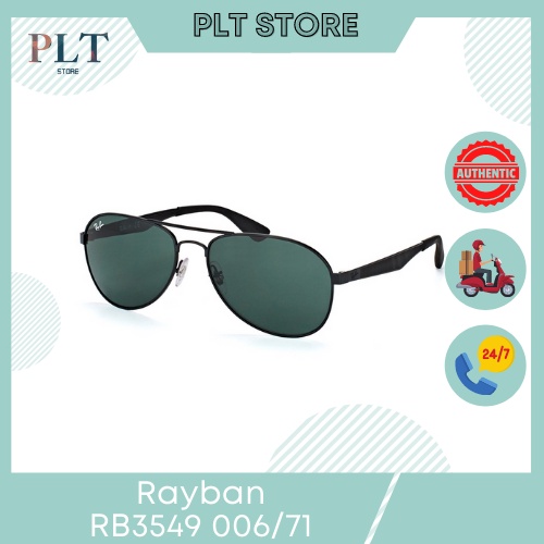 Kính mát Rayban RB3549 006/71 (58-16-145) tròng xanh đen, viền đen RB3549 Full Box