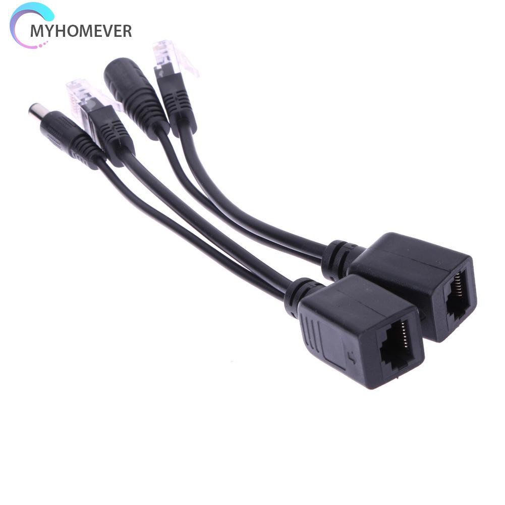 myhomever Power Over Ethernet PoE Adapter Injector + Splitter Kit PoE Cable Black