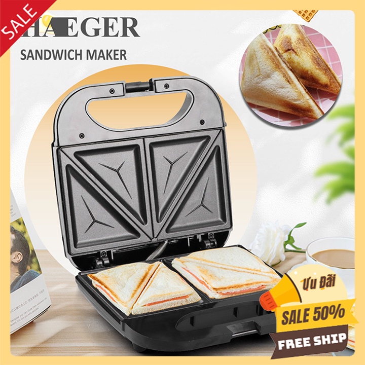 [Mã ELHADEV giảm 4% đơn 300K] Máy nướng kẹp bánh mì Sandwich làm đồ ăn sáng Haeger