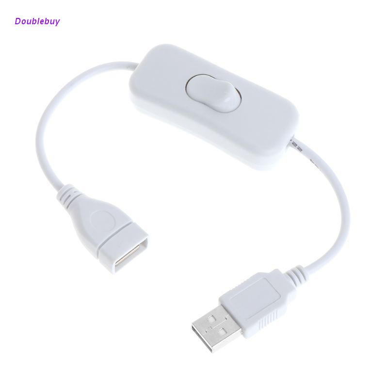 Cáp USB Mở Rộng 28cm USB 2.0 A Male Sang A Female Màu Trắng Có Công Tắc