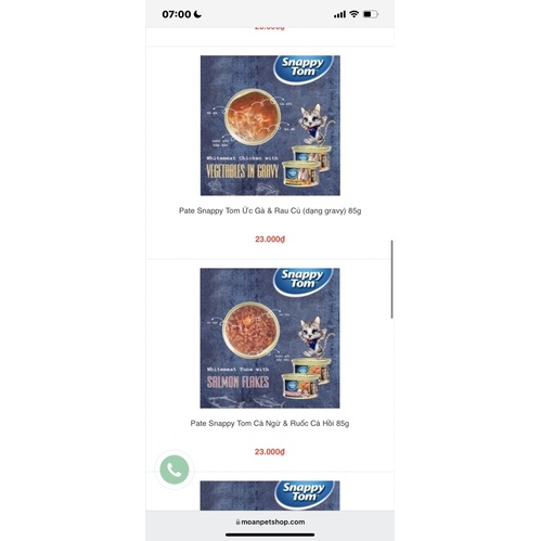 Pate SNAPPY TOM dinh dưỡng hoàn chỉnh
